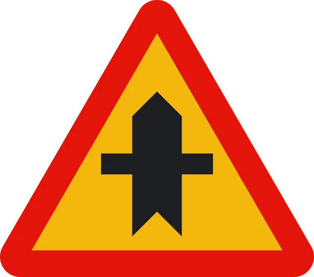 Roadworks junction with priority