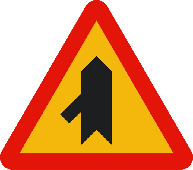 Priority over traffic joining from the left (roadworks)