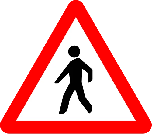Pedestrians ahead