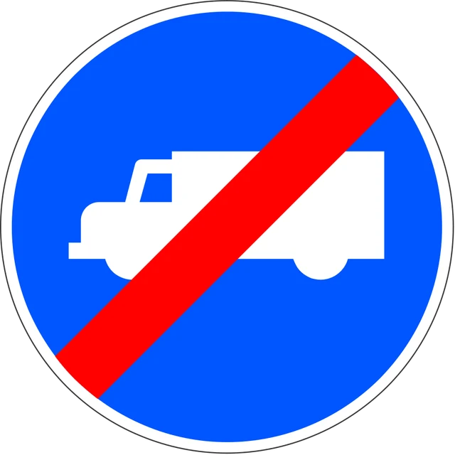 End of compulsory route for lorries, articulated tractor units and vans