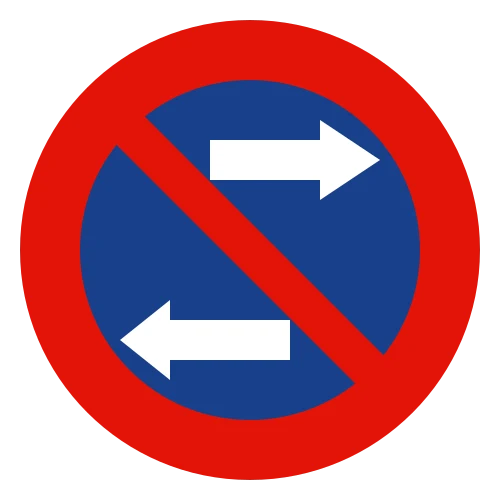 No parking on either side of the sign