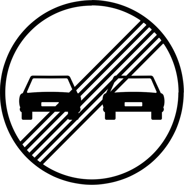 End of no overtaking zone