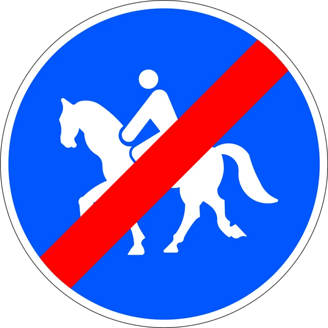 End of compulsory route for ridden animals