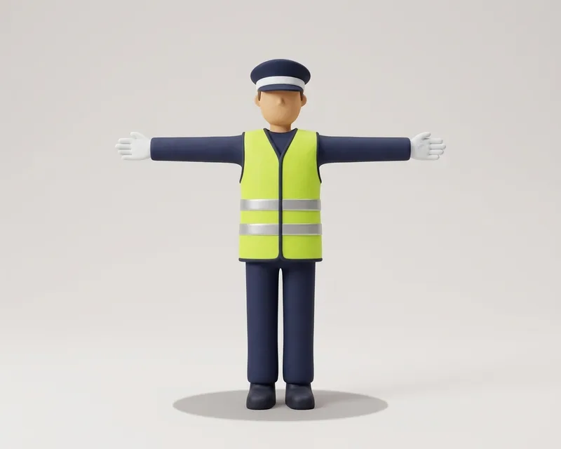 Police officer signal: arm or arms extended horizontally