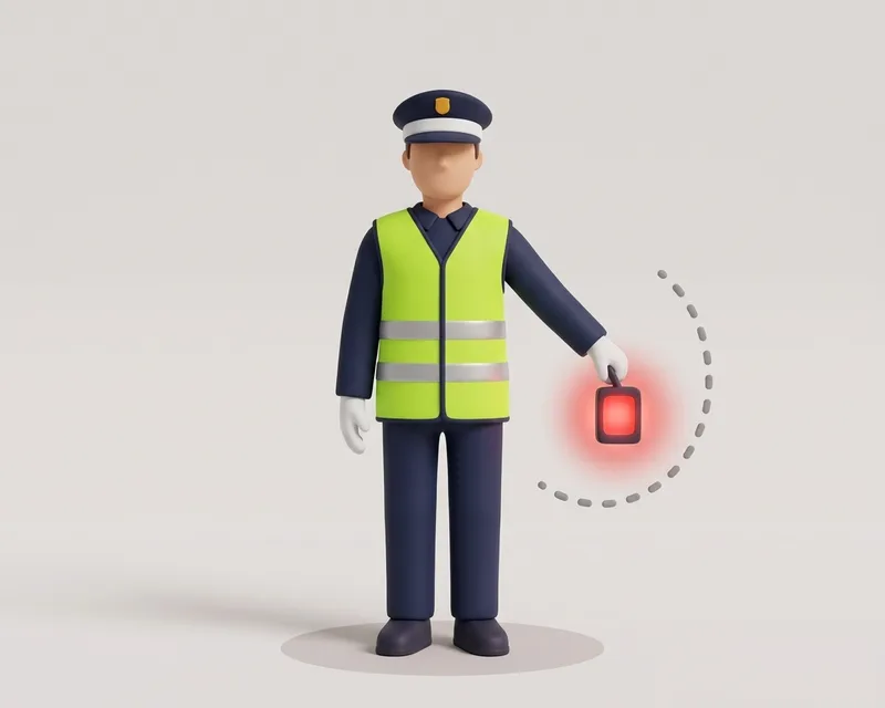 Police officer signal: waving a red or amber light
