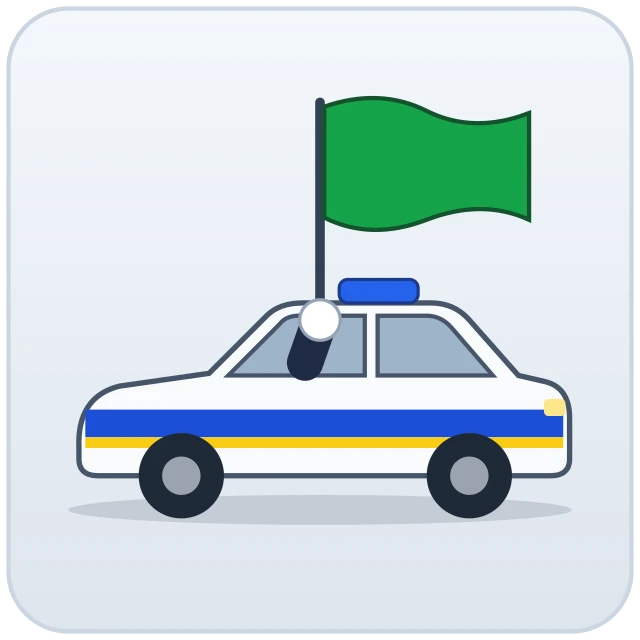 Bandera verde. A partir de su paso, la calzada queda de nuevo abierta al tráfico.