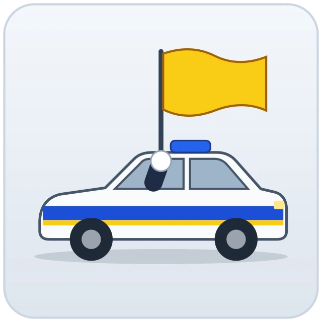 Bandera amarilla. Extrema la atención: hay un peligro cerca. También la usa el personal auxiliar de pruebas ciclistas y otras actividades.