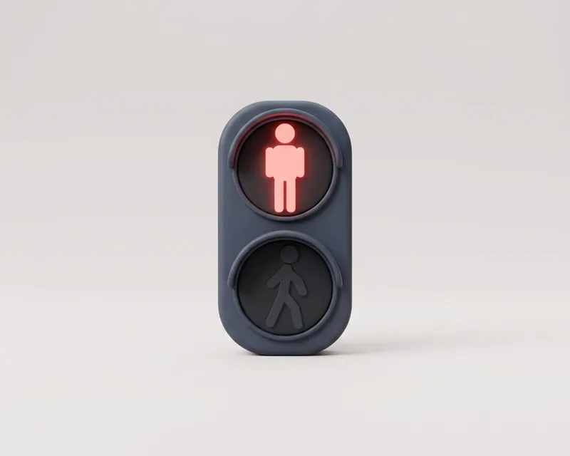 Pedestrian signal: red light (stationary figure)