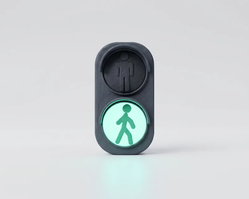 Pedestrian signal: green figure (walking figure)