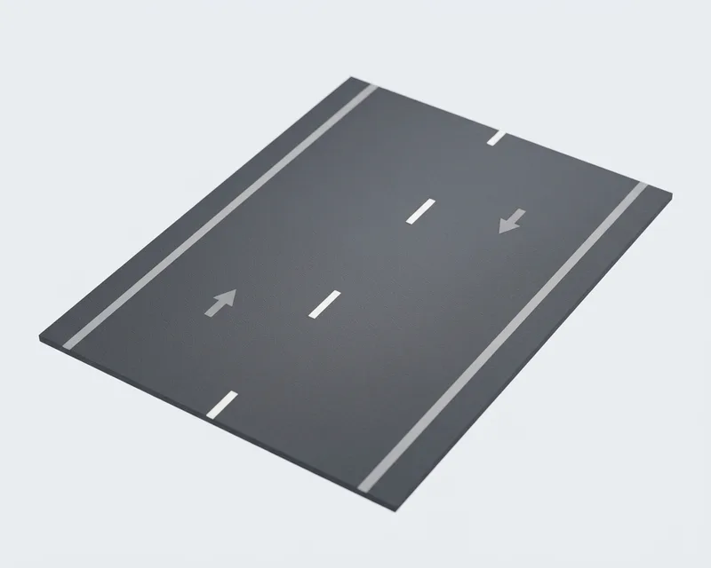 Broken lane line on urban roads