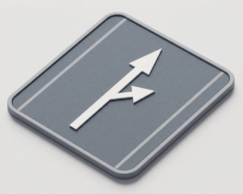 Straight ahead or right turn lane arrow