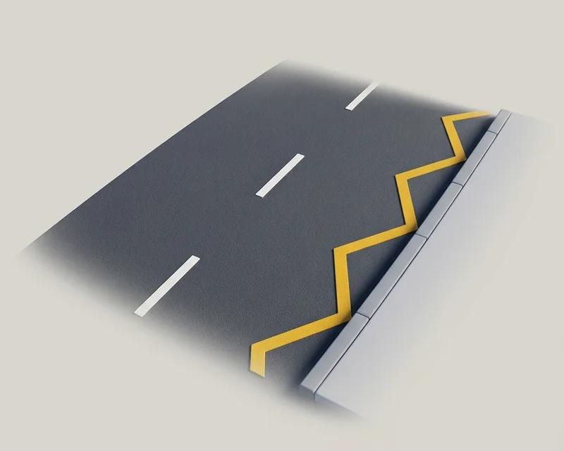 Yellow zigzag line