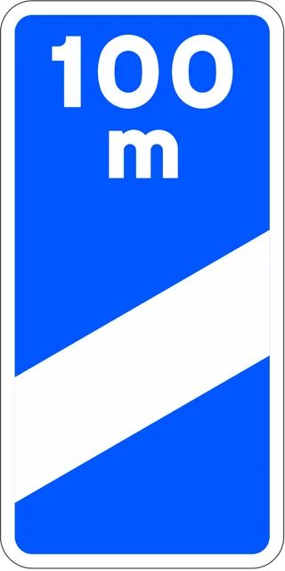 Exit countdown marker (100 m)