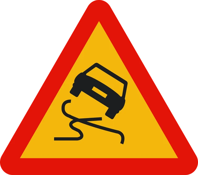 Slippery road surface (roadworks)
